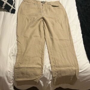 Lauren Ralph Lauren Tan Jean Style  it Linen Straight-Leg